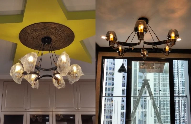Lắp đặt đèn thả thiết kế TTK90T6 