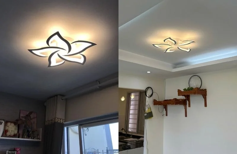 Đèn ốp trần mica OT36T5 thực tế