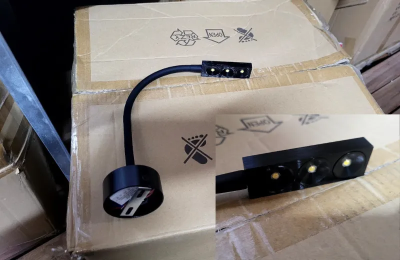 Đèn Rọi Tranh RT08-01-kim hoạt sơn tĩnh điện màu đen chống oxi hóa.