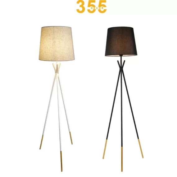 Hai phiên bản màu trắng và đen của Đèn Đứng DD3032 thiết kế ba chân hiện đại