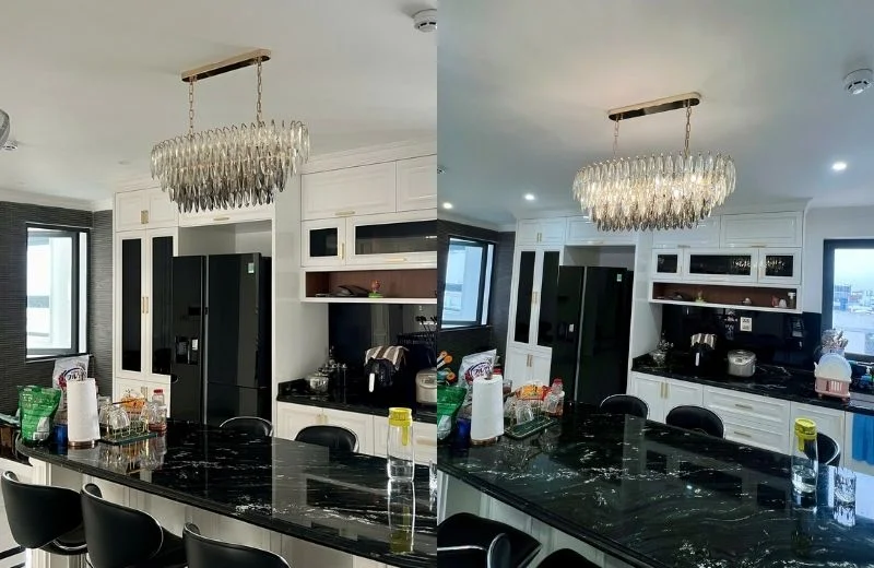 Đèn thả pha lê TPL8163N900 phù hợp trang trí phòng bếp, bàn ăn