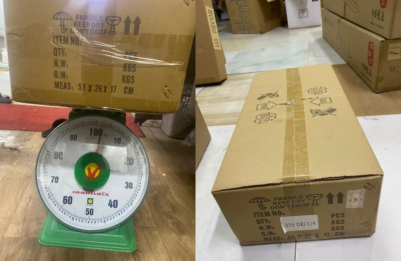 Đèn Tường Pha Lê VPL05 5 Kích thước thùng Đèn Tường Pha Lê VPL05