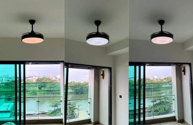 Quạt trần đèn giấu cánh QT4293 linh hoạt với 3 chế độ LED 