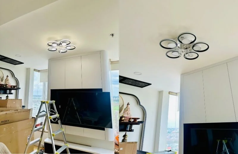 Đèn ốp trần mica OT41T15 hoàn thiện