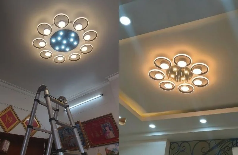 Đèn ốp trần mica OT41T9 hoàn thiện