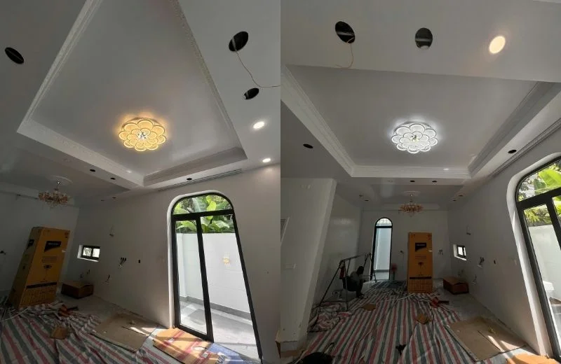 Đèn ốp trần mica OT42T16 thực tế