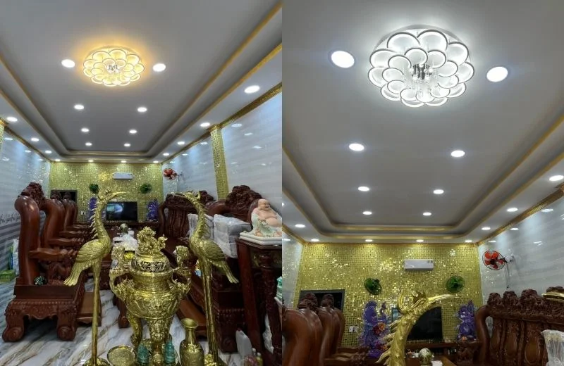 Đèn ốp trần mica OT42T20 thực tế