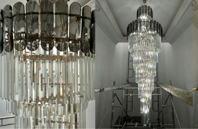 ĐÈN THẢ PHA LÊ TPL88180 1 Thiết kế và chất liệu của đèn thả pha lê TPL88180