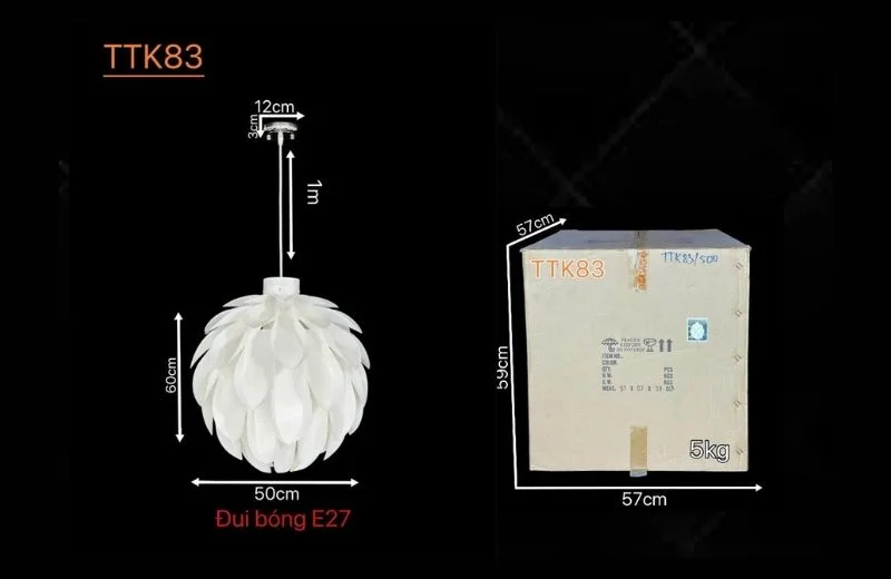 Thông số đèn thả thiết kế TTK83T500 