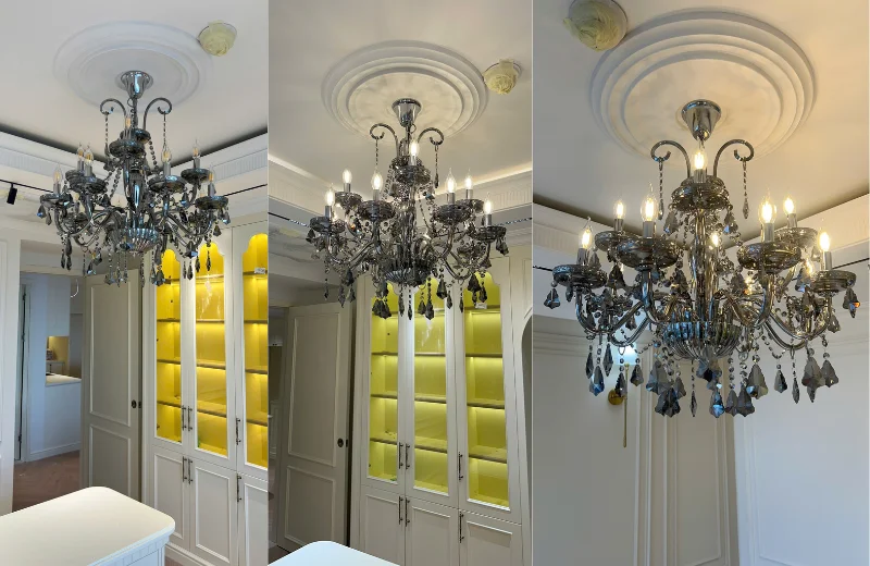 Đèn Chùm DC9188 2 Ảnh thật Đèn Chùm DC9188T12 lắp đặt tại nhà khách