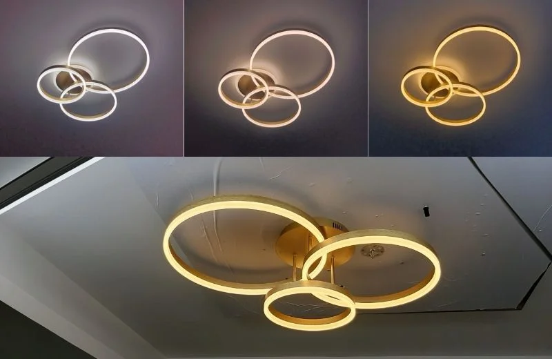 Đèn Ốp Trần Mica OT1099T3VANG linh hoạt với 3 chế độ LED