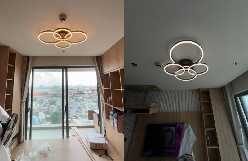 Ảnh thực tế đèn ốp trần Mica OT1099T4NAU