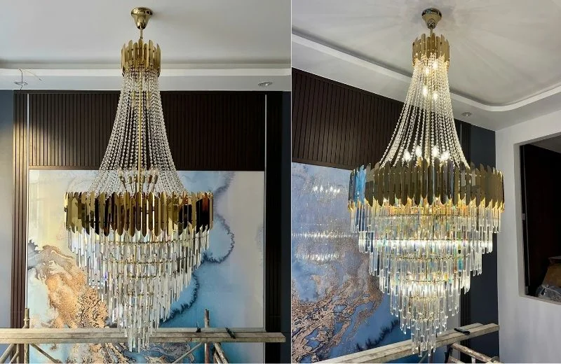 Hoàn thiện đèn thả pha lê TPL88198T1000