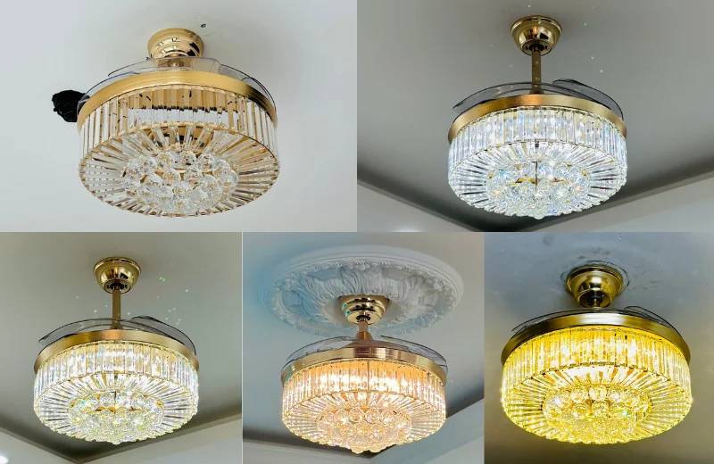 Ảnh cận chất liệu Quạt Trần Đèn QT4240