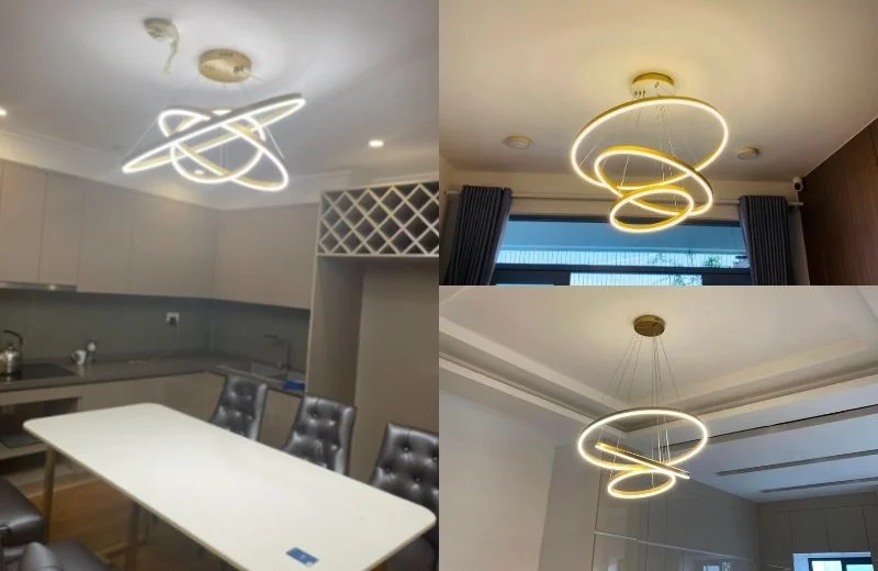 Đèn thả hiện đại THD7051T3VANG thực tế