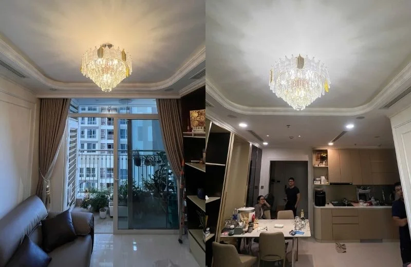 Đèn thả pha lê TPL8032T500 hoàn thiện