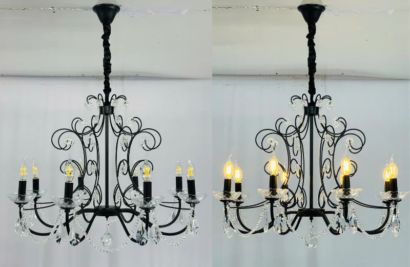 Ảnh thật Đèn Chùm Pha Lê DC171T8D