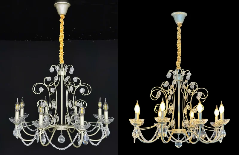 Ảnh thật Đèn Chùm Pha Lê DC171T8V