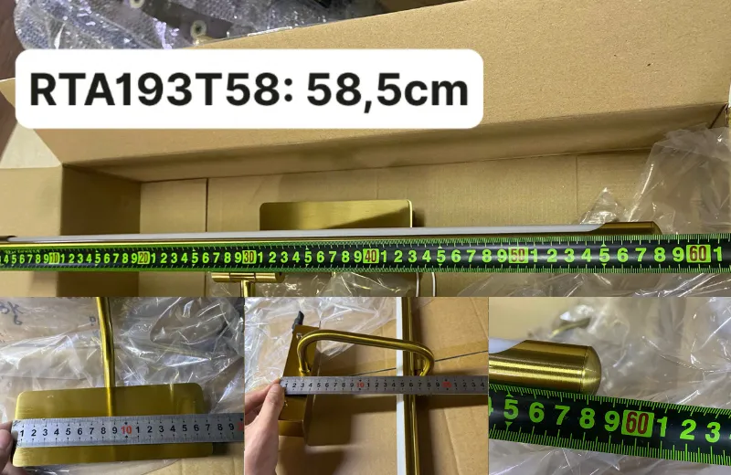 Đèn Rọi Tranh RTA193 Cao Cấp – Đèn Soi Tranh kích thước thực tế đo bởi kho 355Decor.