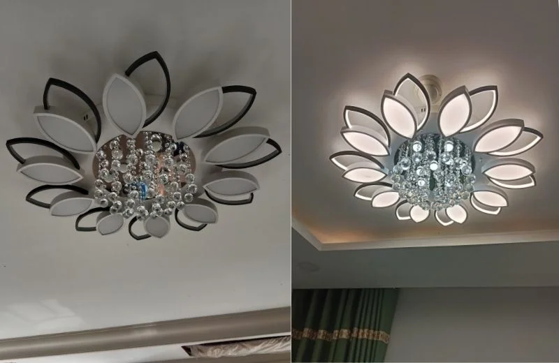 Đèn ốp trần mica OT44T10 thực tế