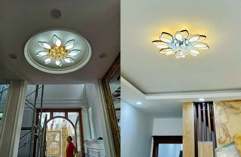 Đèn ốp trần mica OT44T8 thực tế
