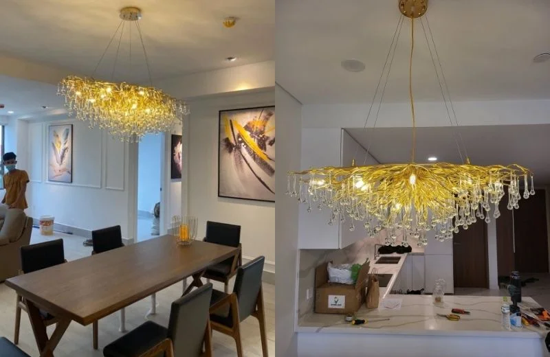 Đèn thả pha lê TPL05N1000 cho không gian sang trọng, bắt mắt