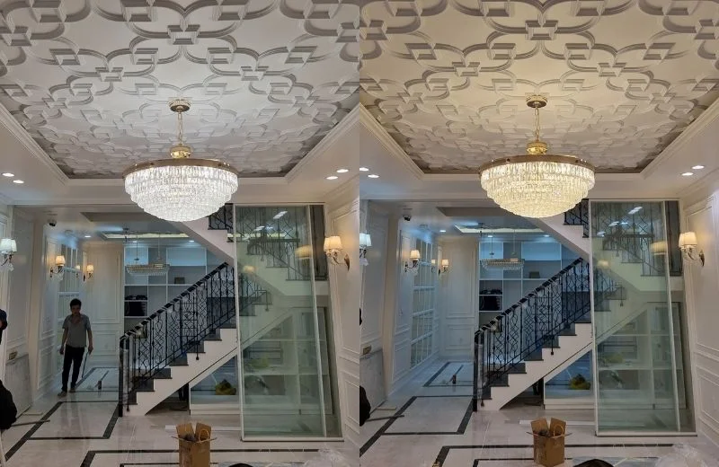 Đèn thả pha lê TPL2231T800 hoàn thiện