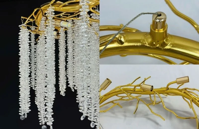 Chi tiết đèn thả pha lê TPL912