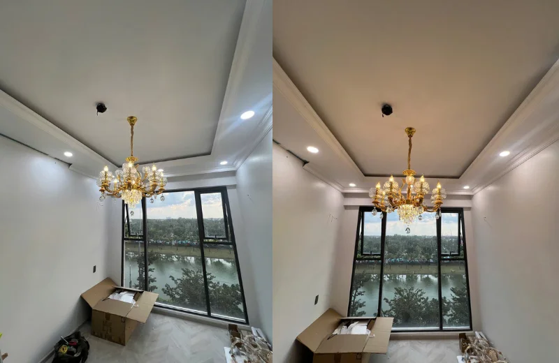 Ảnh thật Đèn Chùm DC2088T8 được lắp đặt tại nhà khách