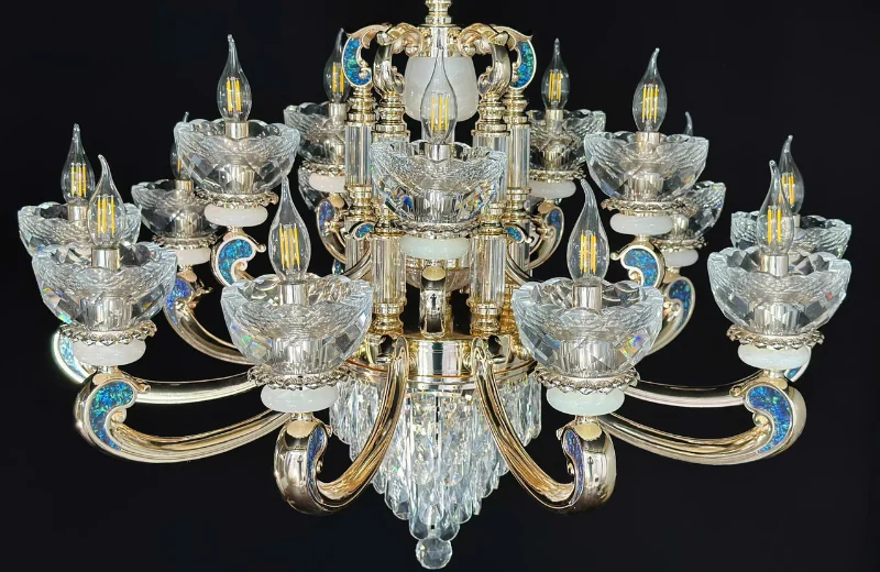 Đèn Chùm Pha Lê DC6018 3 Ảnh thật Đèn Chùm Pha Lê DC6018T15 1