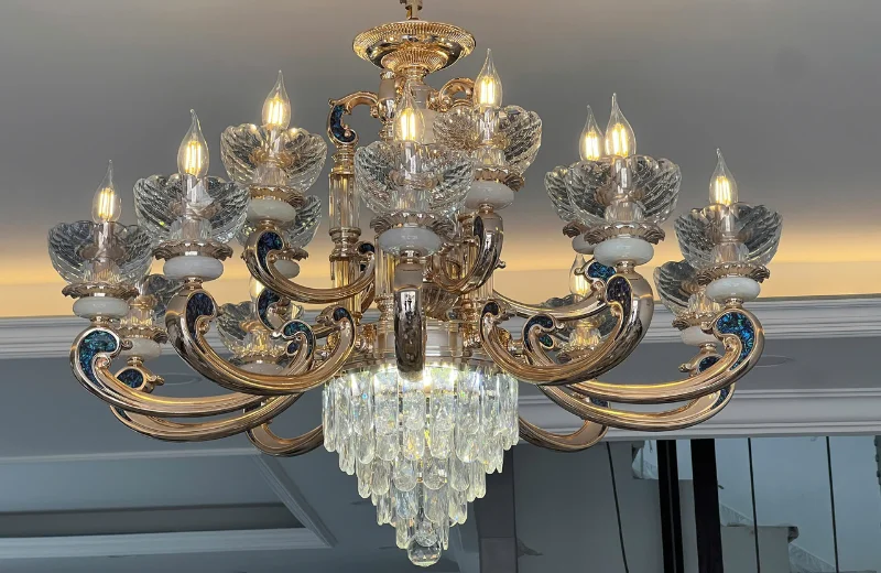 Đèn Chùm Pha Lê DC6018 4 Ảnh thật Đèn Chùm Pha Lê DC6018T15 2