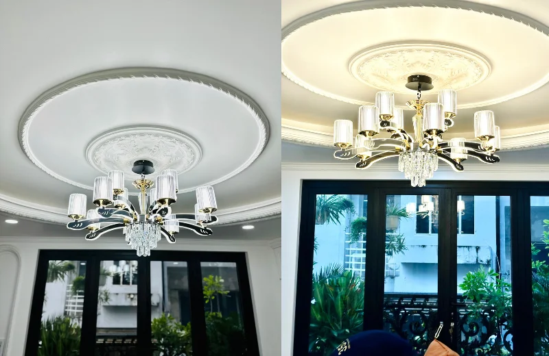 Ảnh thật Đèn Chùm Pha Lê DC8835T12