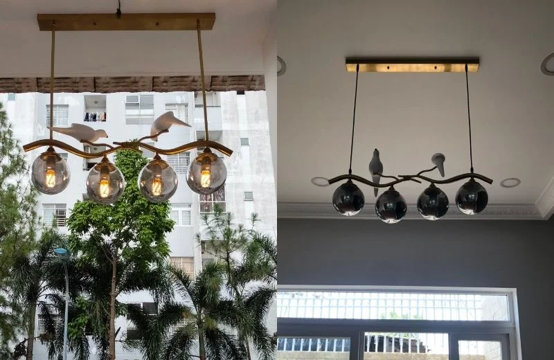 Đèn thả thiết kế TTK114T4KHOI thực tế 