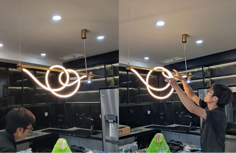 Lắp đặt đèn Thả Thiết Kế TTK124