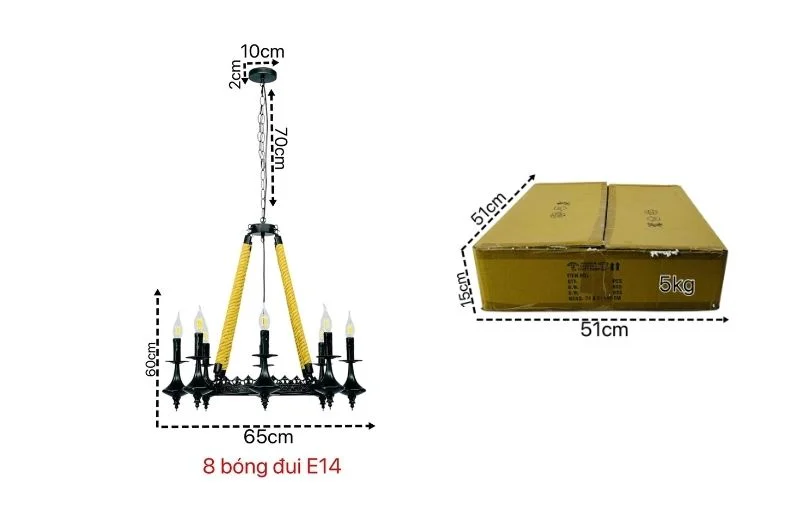 Thông số đèn thả thiết kế TTK35