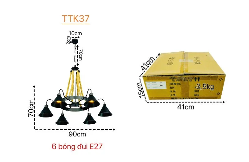 Thông số đèn thả thiết kế TTK37