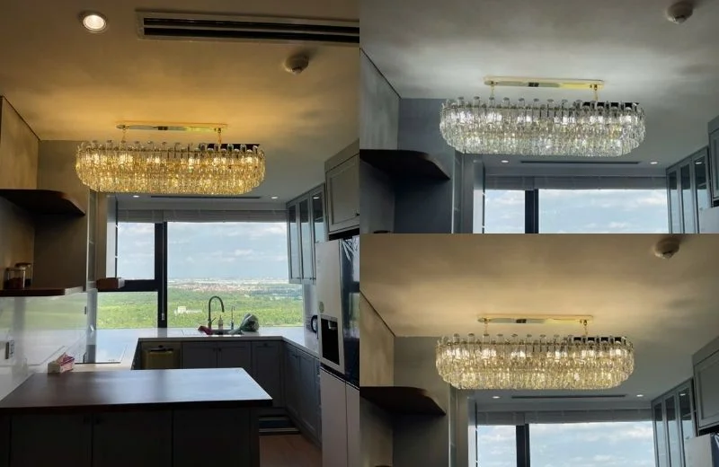 Đèn thả pha lê TPL017N1200 linh hoạt với LED 3 chế độ