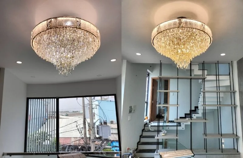 Đèn thả pha lê TPL326T800 thực tế