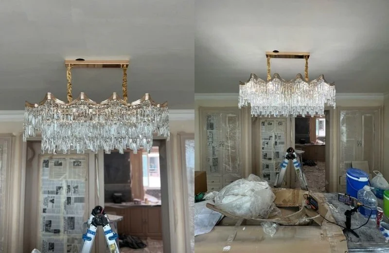 Đèn Thả Pha Lê TPL1213 3 Lắp đặt đèn thả pha lê TPL1213T800 hoàn thiện