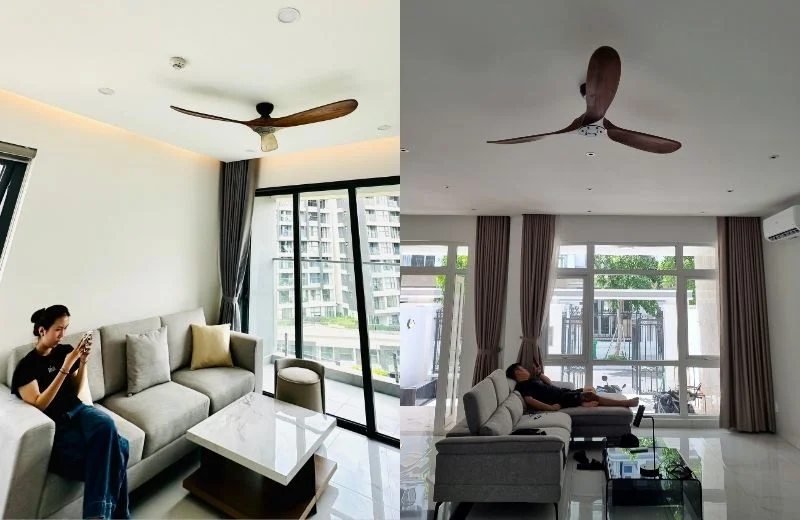 Quạt trần QT6004 phù hợp cho phòng khách, căn hộ