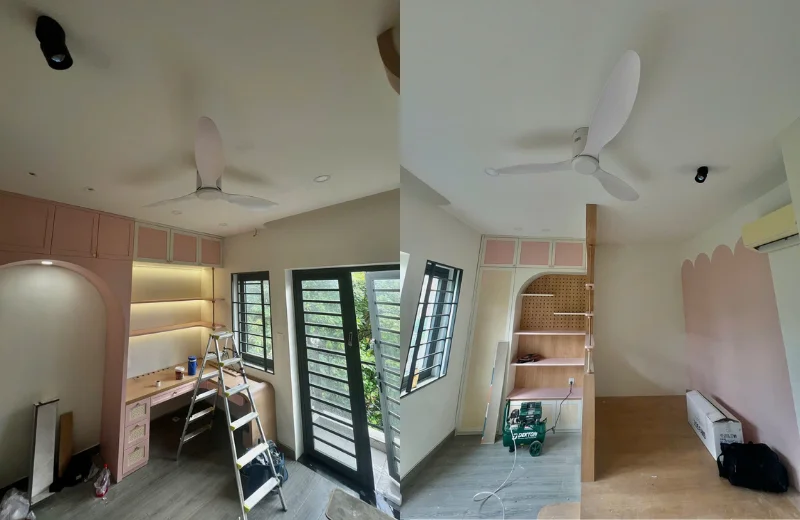 Ảnh thật Quạt Trần QT9288T thi công tại nhà khách 