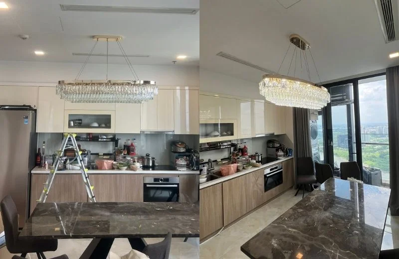 ĐÈN THẢ PHA LÊ TPL8882 2 Đèn thả pha lê TPL8882N1200 hoàn thiện