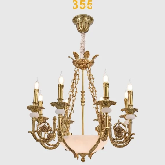 Đèn chùm đồng pha lê phòng khách DC9111 - phong cách cổ điển Châu Âu 355Decor