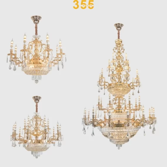 Đèn chùm pha lê phòng khách DC6237 - Kiểu dáng hoàng gia sang trọng