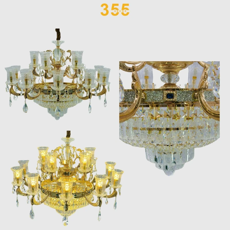 Đèn chùm pha lê tân cổ điển DC6651 - Phong cách hoàng gia