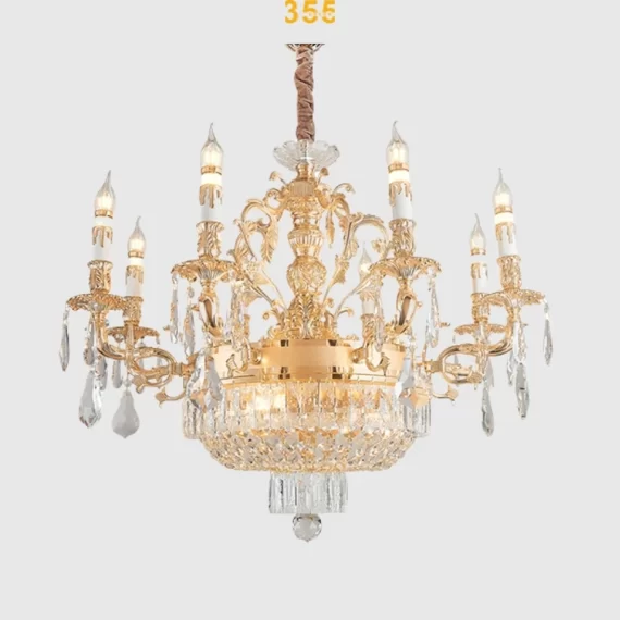 Đèn chùm phòng khách DC6237 - Thiết kế tinh xảo , pha lê K9 cao cấp - 355decor