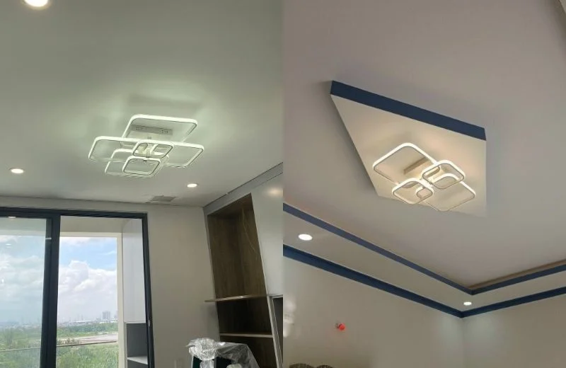 Đèn ốp trần mica OT1013T6 thực tế
