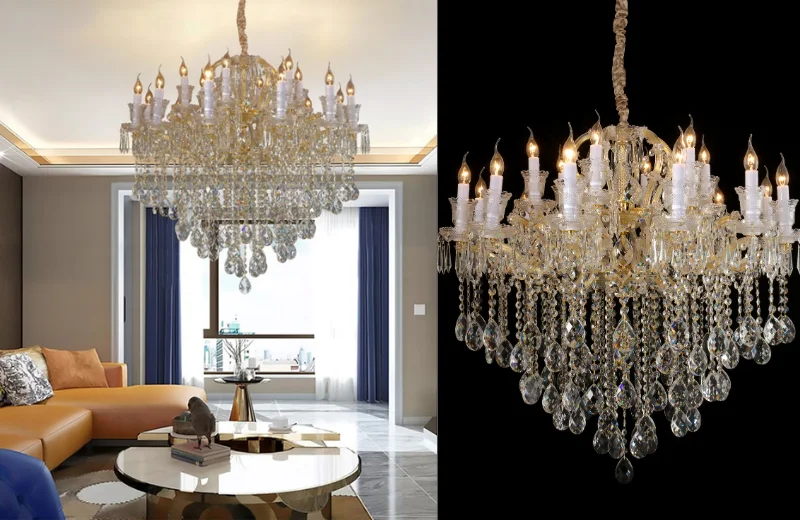 Đèn Chùm Pha Lê DC5281 1 Ảnh thật Đèn Chùm Pha Lê DC5281T18