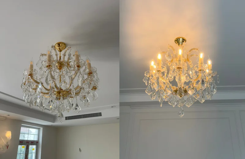 Ảnh thật Đèn Chùm Pha Lê DC5285T10