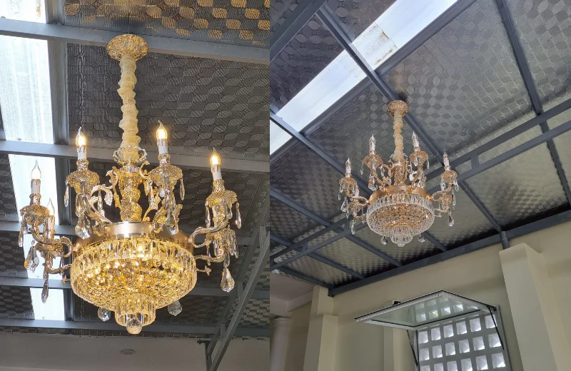 Ảnh thật Đèn Chùm Pha Lê DC6237T8